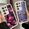 Phone Case for Samsung Galaxy S26 S25 Ultra S24 FE Pink Red Dreamy Flamingo Shell S23 Plus S22 + S21 S20 5G Soft Silicone Funda