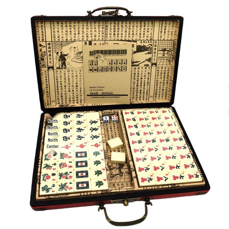 Antikes Mahjong-Set: Reisegröße bis Groß mit Lederbox und Geschenkhinweisen