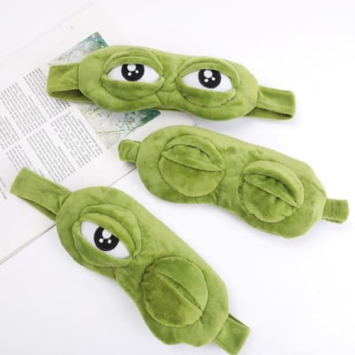 Frog Sleeping Mask, Cute Eyeshades for Sleeping, Soft Eye Patch for Adults, Kids Sleep Eye Cover, Frog Design Sleep Mask, Contoured Sleep Mask 8.66x3.