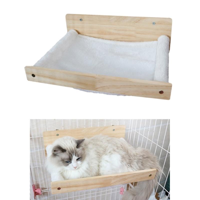 Stable Wood Wall Mounted Cats Perches for Active Cats Easyly Mount Secure Resting Bed Stability Support