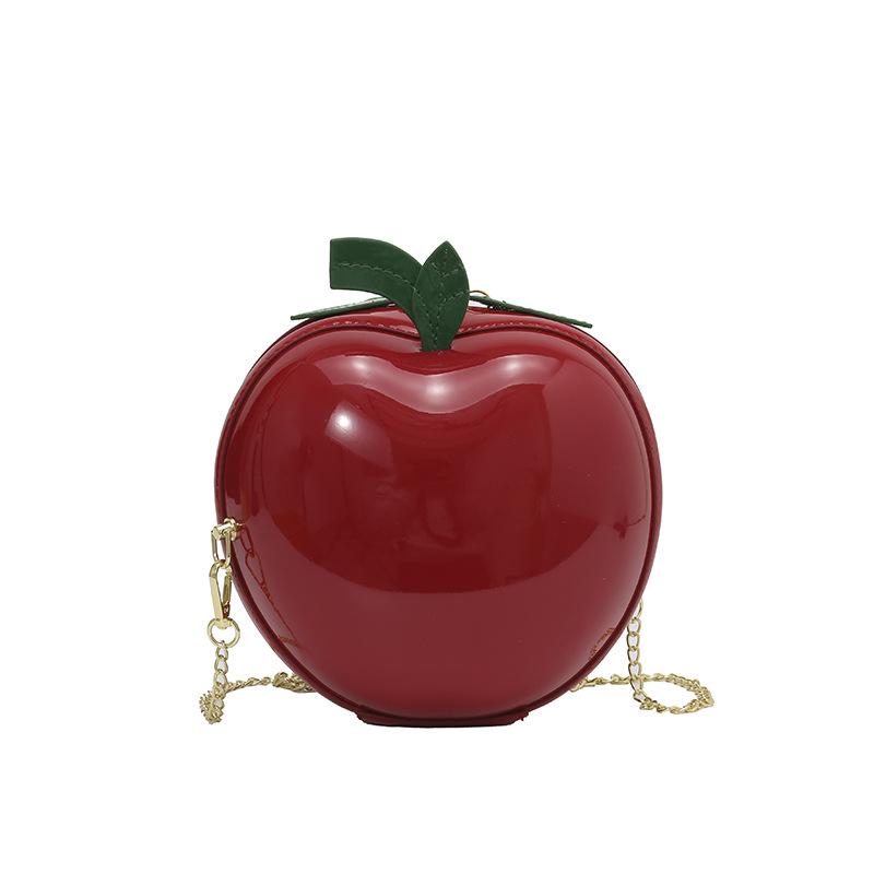 Coin Purse Fruit Shape Chain Bag Large Capacity Solid Color Leather Round Pouch Anti-splash Water Polyester Purses and Handbags