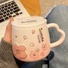 Breakfast Ceramic Cup with Lid and Spoon Cute Mug High Looking Creative Couple Coffee Water Cup