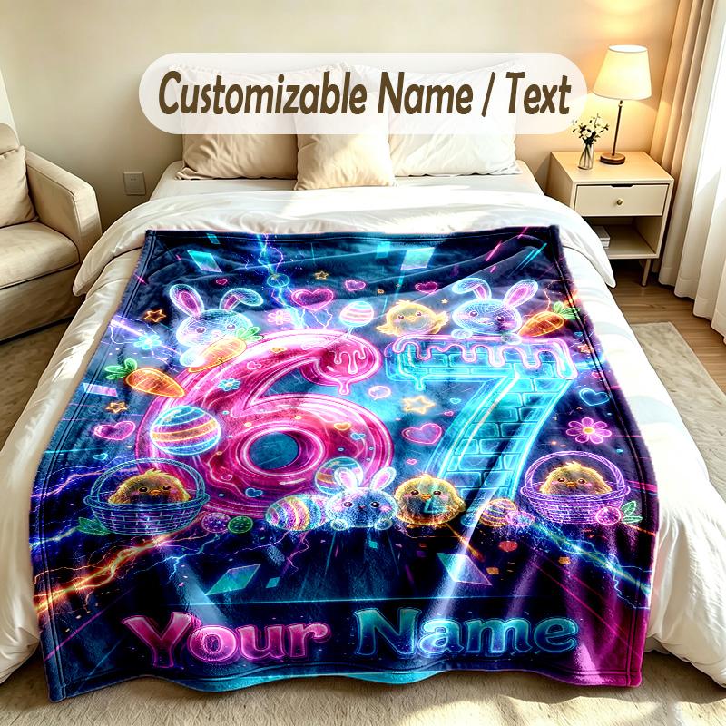 Family Friends Theme Custom Blanket Personalized Name & Text Customized Soft Warm Throw Blanket Home Decor