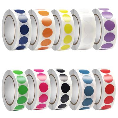 Colored Round Dot Labels, 13mm/19mm, Self-Adhesive Stickers for Coding and Classification