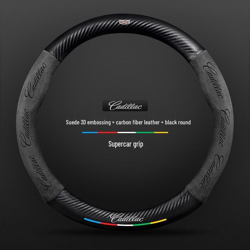 Cadillac Steering Wheel Cover for SRX/CT5/XTS/ATSL/XT5/XT6 - Alcantara & Carbon Fiber