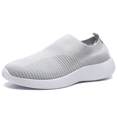 Knitted Sneakers for Women 2026 Autumn Slip  Breathable Mesh Casual Shoes Woman Flat Heels Plus Size Loafers Zapatos Mujer