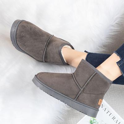 Popular Snow Boots Women's Winter 2024 New Fur Integrated Fleece Thickened Warm Snow Cotton Shoes Short Boots