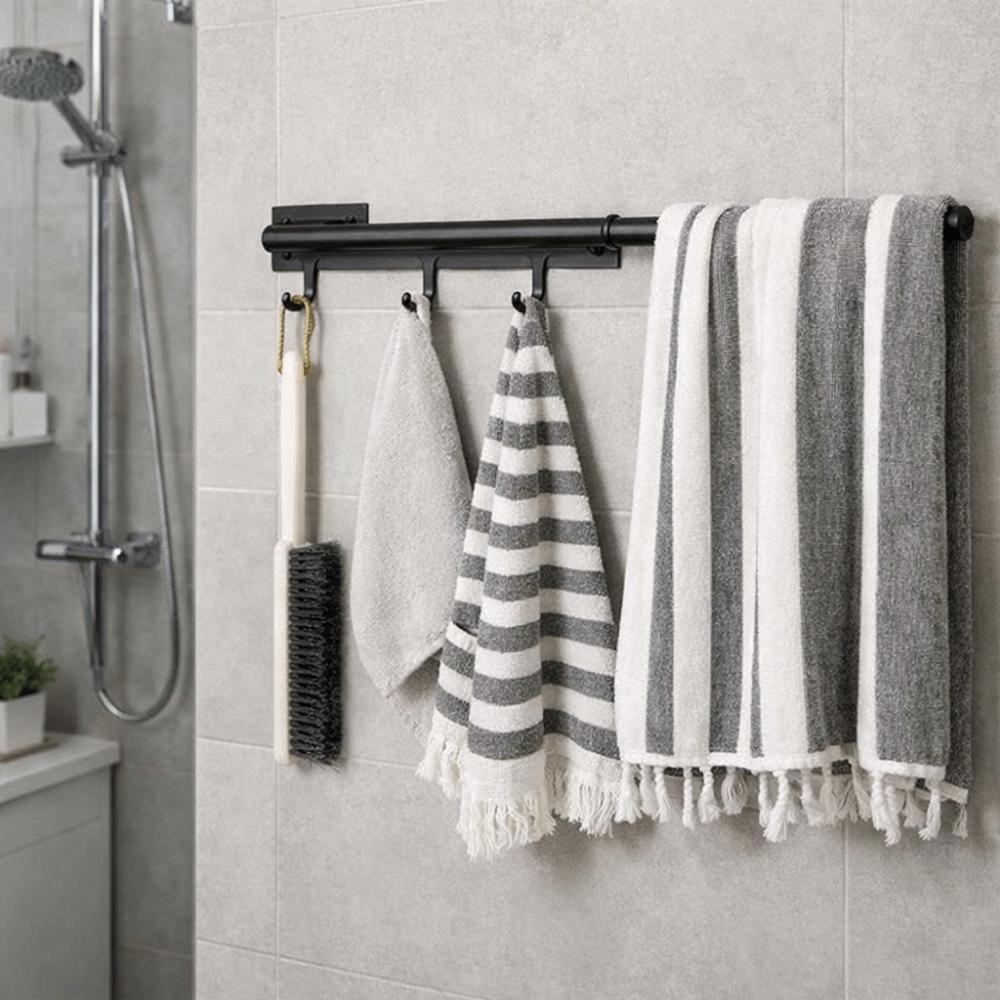 Wall Mounted Closet Valet Rod Retractable Wardrobe Clothing Rail Freshly Pressed Clothes