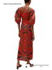 Spring/Summer 2026 European-Style Linen Print Dress - Casual Holiday Loose Fit