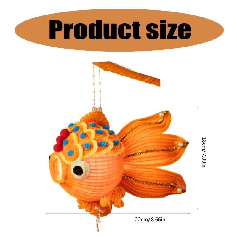 Handheld Chinese Fish Decoration Distinctive Fish Lanterns Set for Autumn Festival and Lanterns Celebration