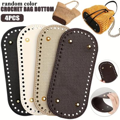4pcs Oval Crochet Bag Bases - Sturdy Construction - DIY Shoulder Purse Shapers for Craft Projects, Creative Crafting | Patterned Bases