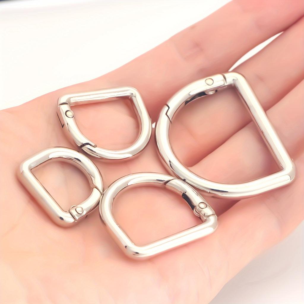 5pcs Spring D Ring Clips for Purse Metal Snap Hook Buckle for Shoulder Bag Wallet Keychain Dog Chain
