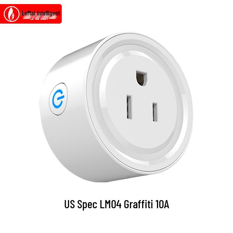 Graffiti Siri-Enabled Smart WiFi Plug with Timer and Remote Control (US Standard, HomeKit Compatible).