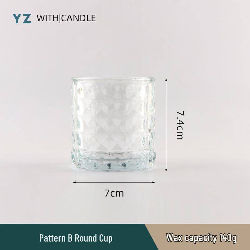 Handmade Frosted Glass Scented Candle Cup - Creative DIY Wax Container