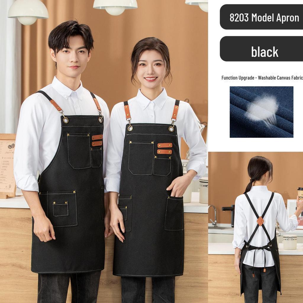 Custom Waterproof Washable Denim Apron for Women - Nail Art, Baking, Coffee, Milk Tea Shop, and Barber Use