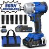20V High-Torque Brushless Impact Wrench Kit - 370 Ft-lbs, 3,400 IPM, 1/2 Inch Cordless Electric Impact Gun with 6-Piece Drive