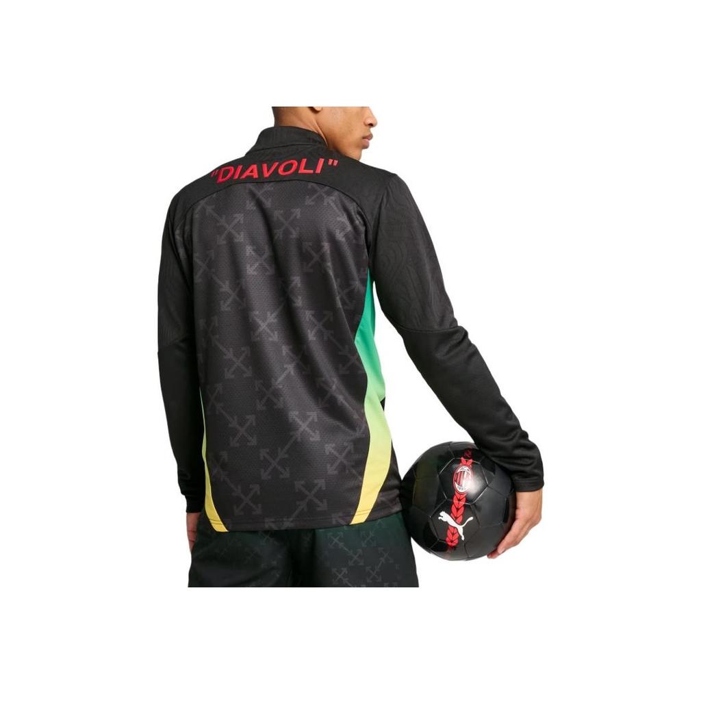 Puma X Off-White Collaboration College Style Logo Color Block Long Sleeve Stand Collar Slim Fit Sweatshirt Men Sweatshirt Black 783006-04