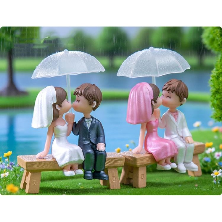 Miniatur-Paarfiguren, Kuss-Puppen Kuchendekoration Feengarten Zubehör für Mikrolandschaften, Blumentöpfe, Bonsais Bastelarbeiten