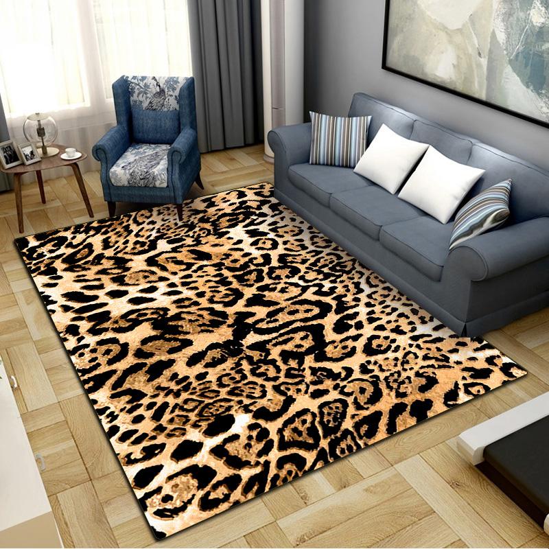 Leopard Pattern Carpet Rug for Living Room Bedroom Home Sofa Decoration,Kids play Non-slip Floor Mat