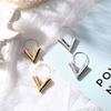Simple Gold Silver Color Letter V Gift For Women Drop Earrings Dangle Earring Hoop Earrings Jewelry