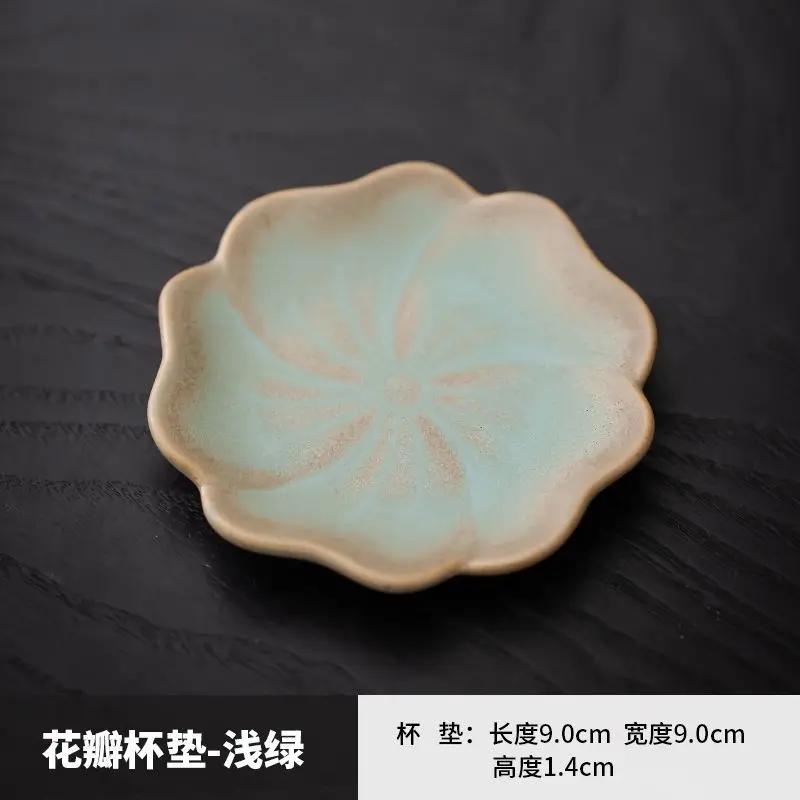 Rough Ceramic Square Coasters Japanese Retro Home Kitchen Anti-scald Heat Insulation Cup Base Kung Fu Tea Ceremony Accessories