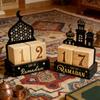 Creative Ramadan Countdown Calendar Eid Al-Fitr Wooden Advent Calendar Desktop Ornaments Eid Celebration Supplies