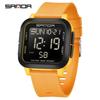 SANDA 2194 Fashion Casual Sport Digital Watch Square Multifunction Date Display Silicone Strap Suitable for Boys and Girls Watch