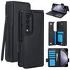 Pro Samsung Z Fold 6 Kožená Skládací vložka na kartu Slot pro pero Pouzdro na telefon Pro Galaxy Z Fold 5 Z Fold 3 4 Flip Multifunkční stojánek
