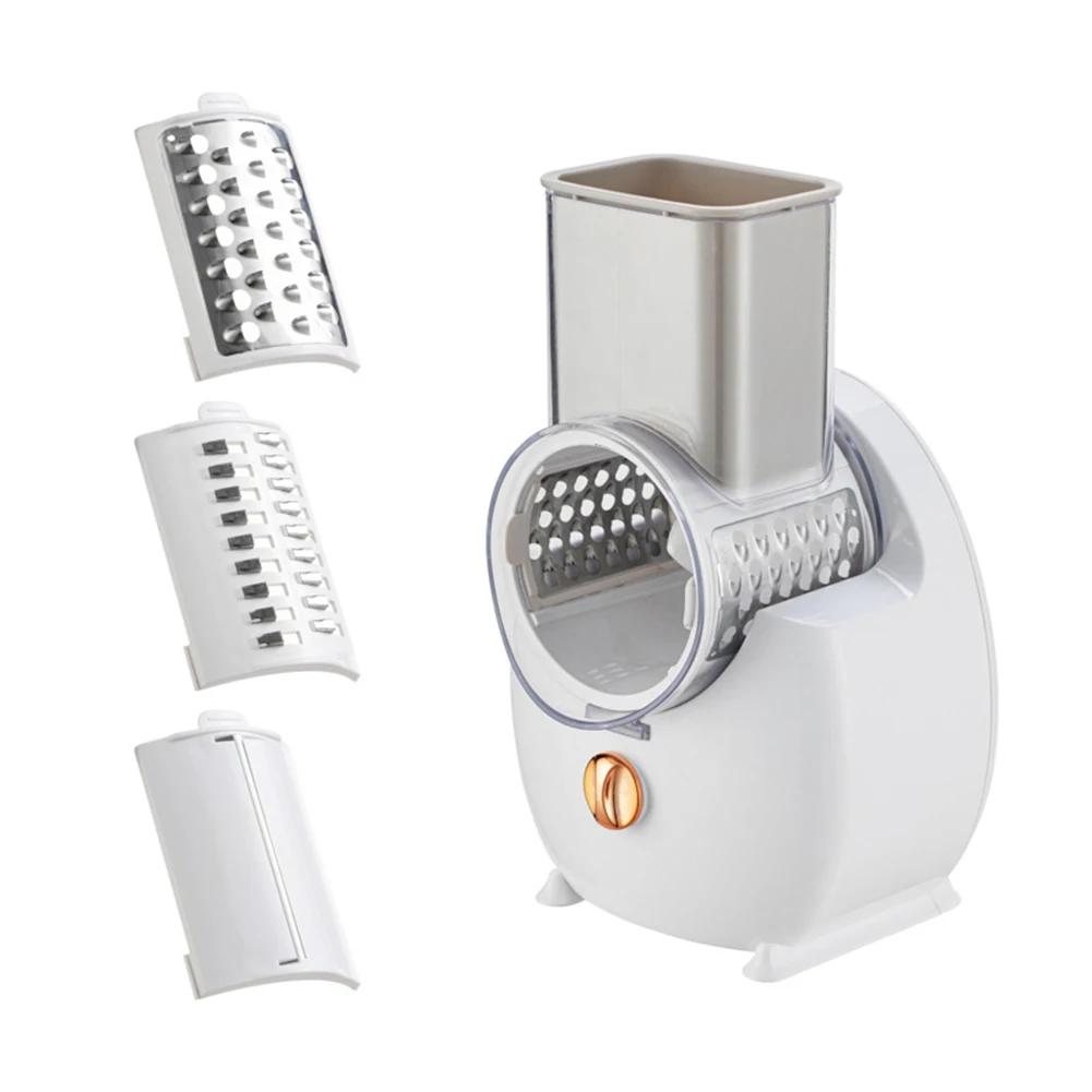 Electric Vegetable Slicer Household Gadgets 3-in-1 Multifunctional Potato Chopper Carrot Cheese Rechargeable Kitchen Accessories