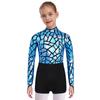 Sparkling Metallic Sequin Jumpsuit for Girls: Mock Neck Long Sleeve Keyhole Back Bodysuit for Gymnastics & Dance Shows