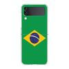 Transparent Phone Case For Samsung Galaxy Z Flip 3 4 5 6 7 Hard Folding PC Z Flip3 Flip4 Cover Large Brazil Flag