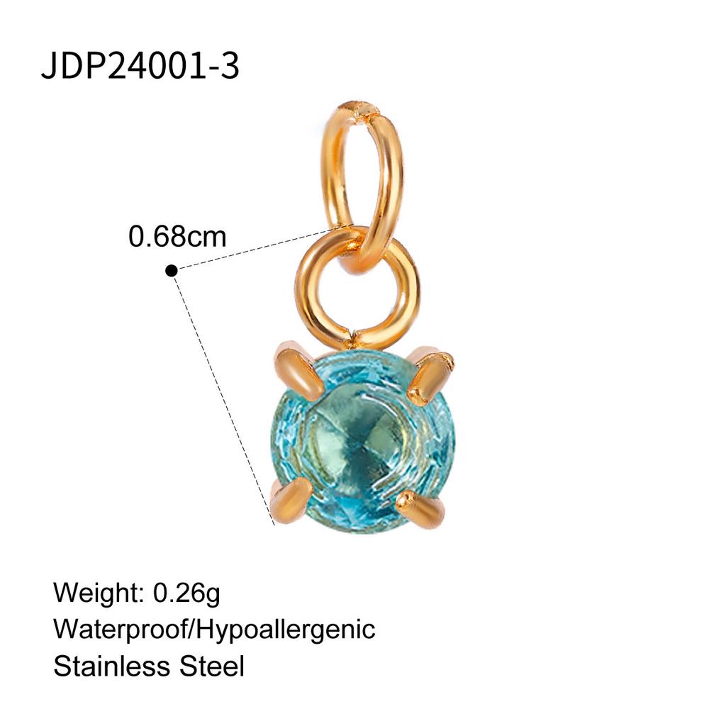 Elegant Gold December Birthstone Pendant Charm Fashion Jewelry Accessories for Women