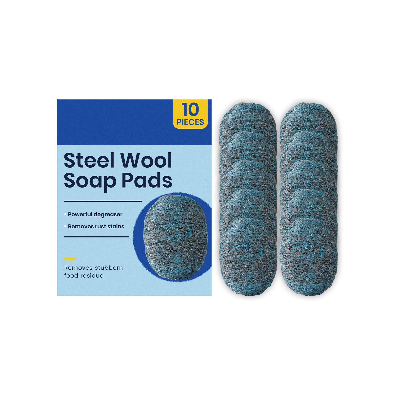 

Steel Wool Soap Pad Daily Kitchen Oil Stain Cleaning, Kitchenware Removal, Household Convenient Steel Wool Soap Pad one size білий