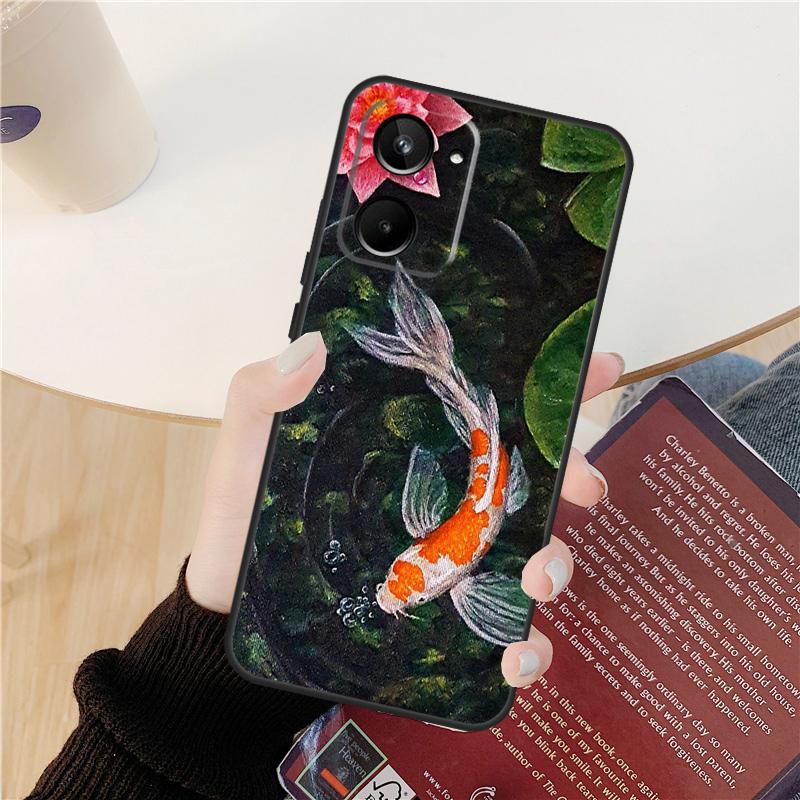 Koi Fish Carp Case For Realme C55 C75 C67 C61 C53 C51 C21Y C25S 10 11 12 13 14 Pro Plus GT 6T 6 5 GT7 Pro