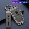 Zine Alloy Leather Car Smart Key Case Shell Cover Protector Fob For Peugeot 308 408 508 2008 3008 4008 5008 Keychain Accessories