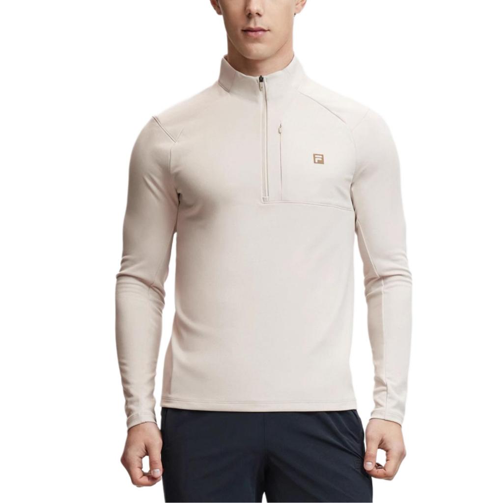 FILA EXPLORE T Shirts Men's Estate Gray Stand Collar Moderate Straight Fit A11M417201F-GY