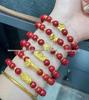 Gold Cinnabar Pixiu Bracelet with Lucky Beads and Curved Tube for Women – 999 Pure Gold DIY Gift