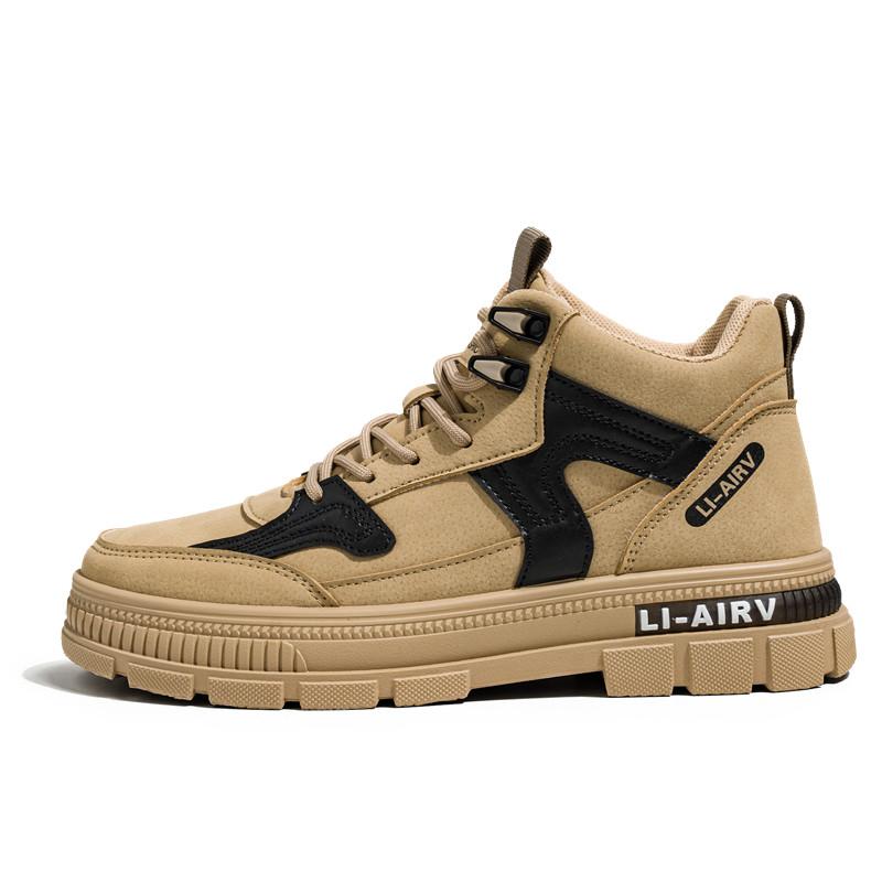 Ins Trend Men's Autumn Winter Boots Hightop Skateboard Shoes Students Boys Platform Walking Casual Boots