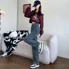 Retro High-waisted Straight Jeans for Women In Spring and Autumn New Style Loose Draping and Slim Casual and Versatile Floor Pants