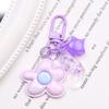 1Pc Cute Sweet Candy Color Flowers Star Keychain Universal Resin Floral Keyring For Girls Bag Pendant Backpack Decoration