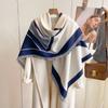 Autumn and Winter Imitation Cashmere Splicing Scarf Harajuku Long Dual-purpose Air Conditioner Shawl Warm Scarf