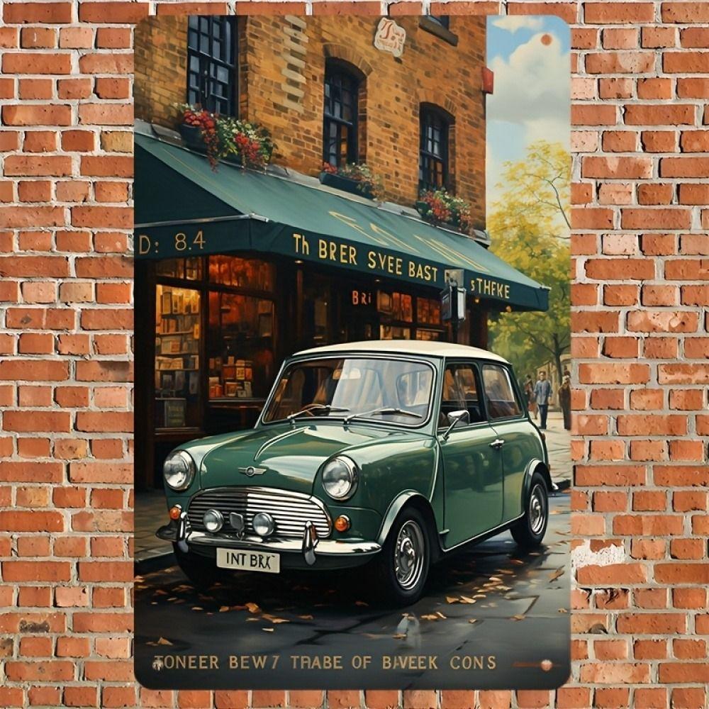 Vintage Metal Car Sign Decor Gift For Auto Lovers Garage Wall Art