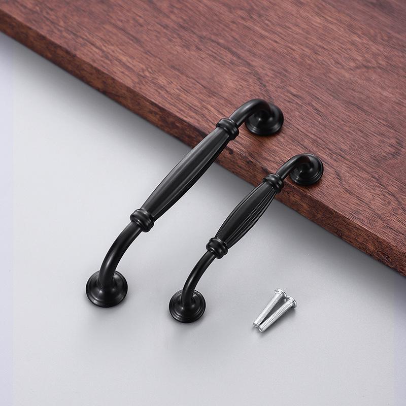 Black Aluminum Alloy European-Style Drawer & Cabinet Handle