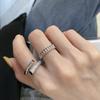 Niche Design Micro-Inlaid Zircon Cross Ring Set, Female Sweet Cool Style Simple Light Luxury High-End Personalized Index Finger
