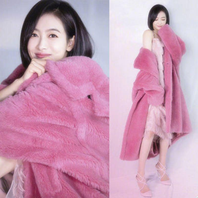Teddy bear coat women's imitation fur coat caterpillar long silhouette cashmere coat