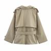 Women'S Clothing With Belt Long Sleeve Drop Shoulder Short Windbreaker
