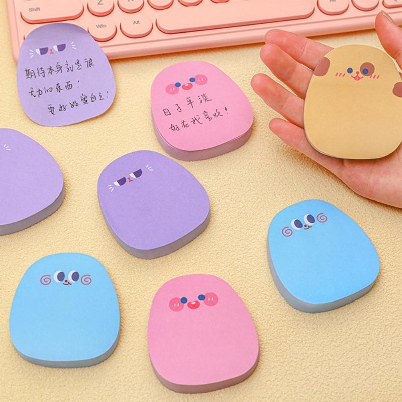 60 Sheets Self Adheive Note Paper Small Notepads Cartoon Notes Unllined Sheet Reminders On Fridges Notebook Calendar