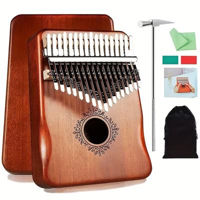 17 Keys Kalimba Thumb Piano Solid Wood Veneer Keyboard Musical Instrument Kalimba Finger Piano Christmas Gift for Music Lovers