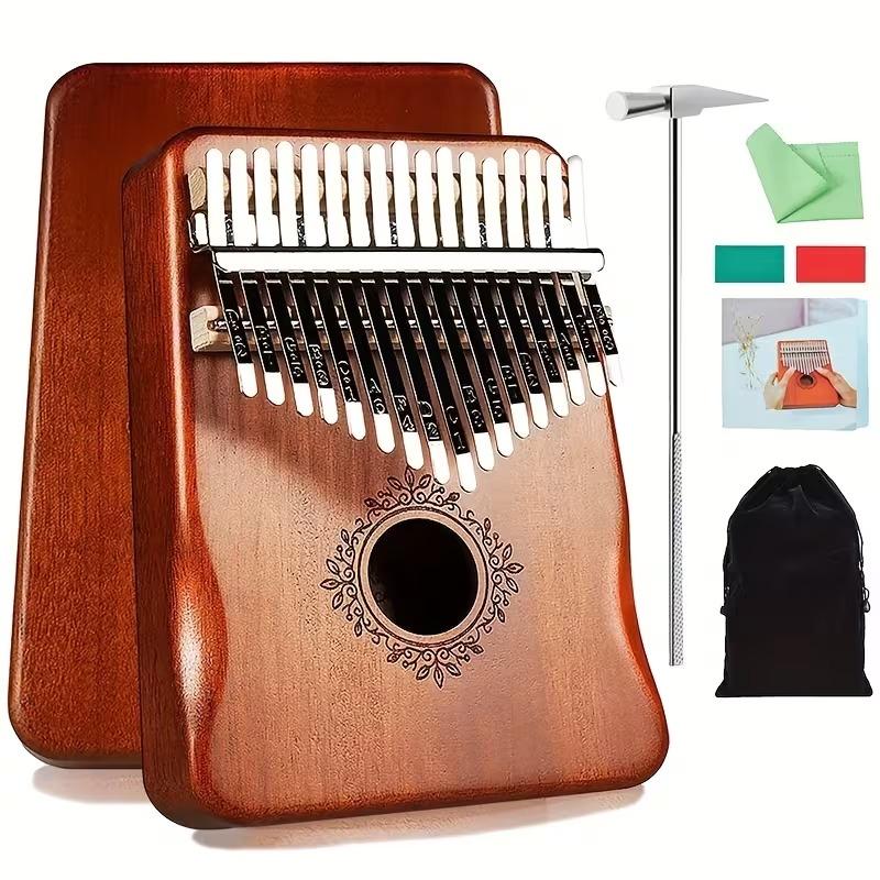17 Tasti Kalimba Pianoforte a Pollice Tastiera Impiallacciata in Legno Massiccio Strumento Musicale Kalimba Pianoforte a Dita Regalo di Natale per Amanti della Musica