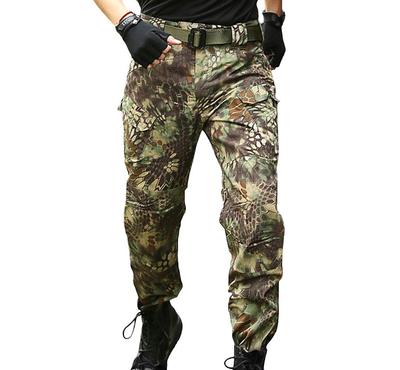 Tactical Pants Honeycomb Camouflage Combat Pants Military Survival Game Green [GUN FREAK] (Mandrake (Button), 32)